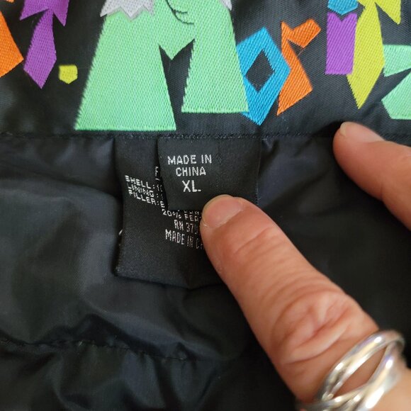 Retro St Moritz Ski Team Color Block Ski Jacket Size XL 80s Purple Orange Green - Picture 6 of 10